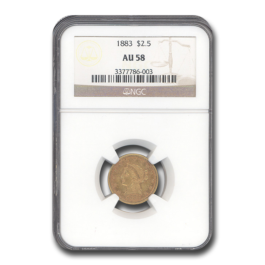 Buy 1883 $2.50 Liberty Gold Quarter Eagle AU-58 NGC