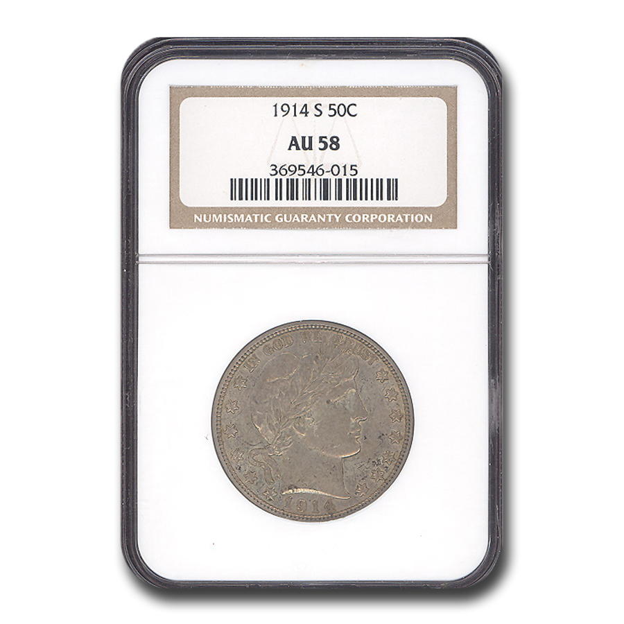 Buy 1914-S Barber Half Dollar AU-58 NGC