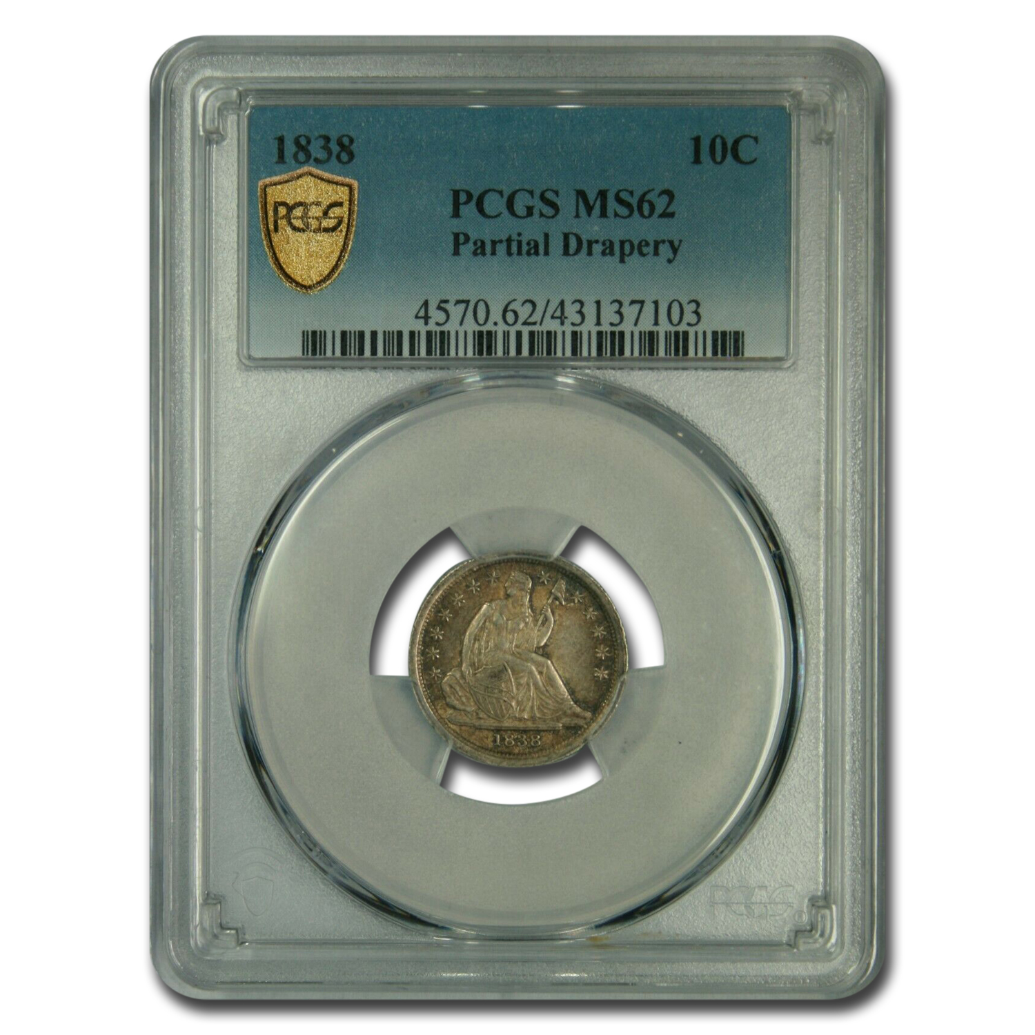 Buy 1838 Liberty Seated Dime MS-62 PCGS (Partial Drapery)