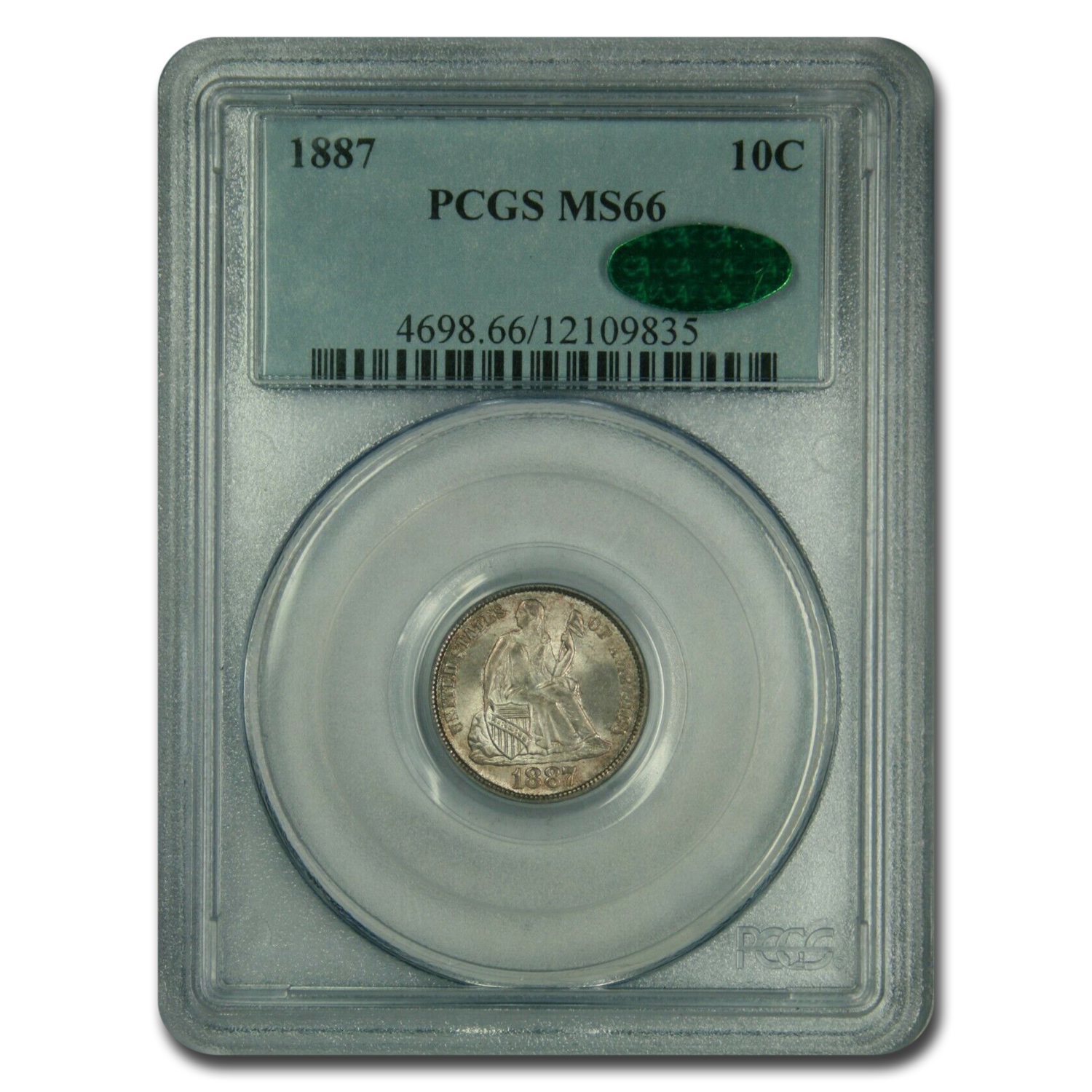 Buy 1887 Liberty Seated Dime MS-66 PCGS CAC