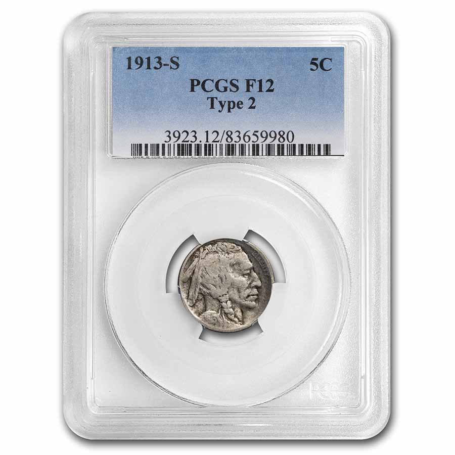 Buy 1913-S Buffalo Nickel Type II Fine-12 PCGS