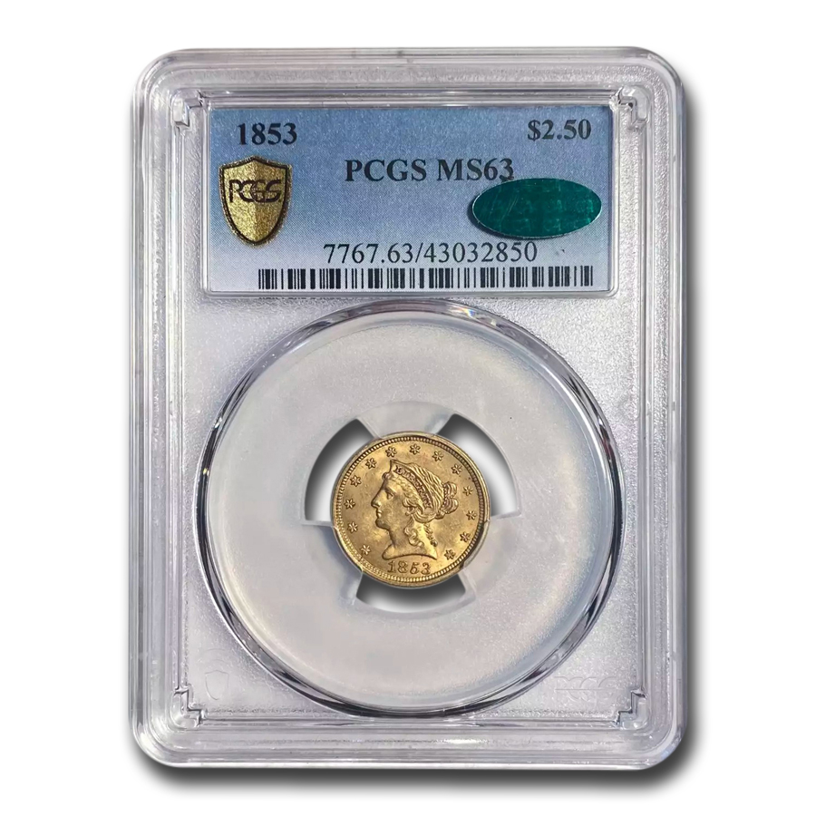 Buy 1853 $2.50 Liberty Gold Quarter Eagle MS-63 PCGS CAC