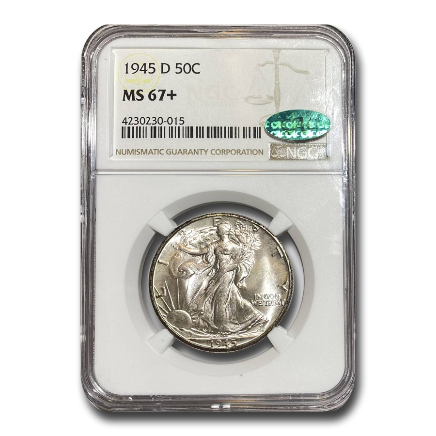 Buy 1945-D Walking Liberty Half Dollar MS-67+ NGC CAC