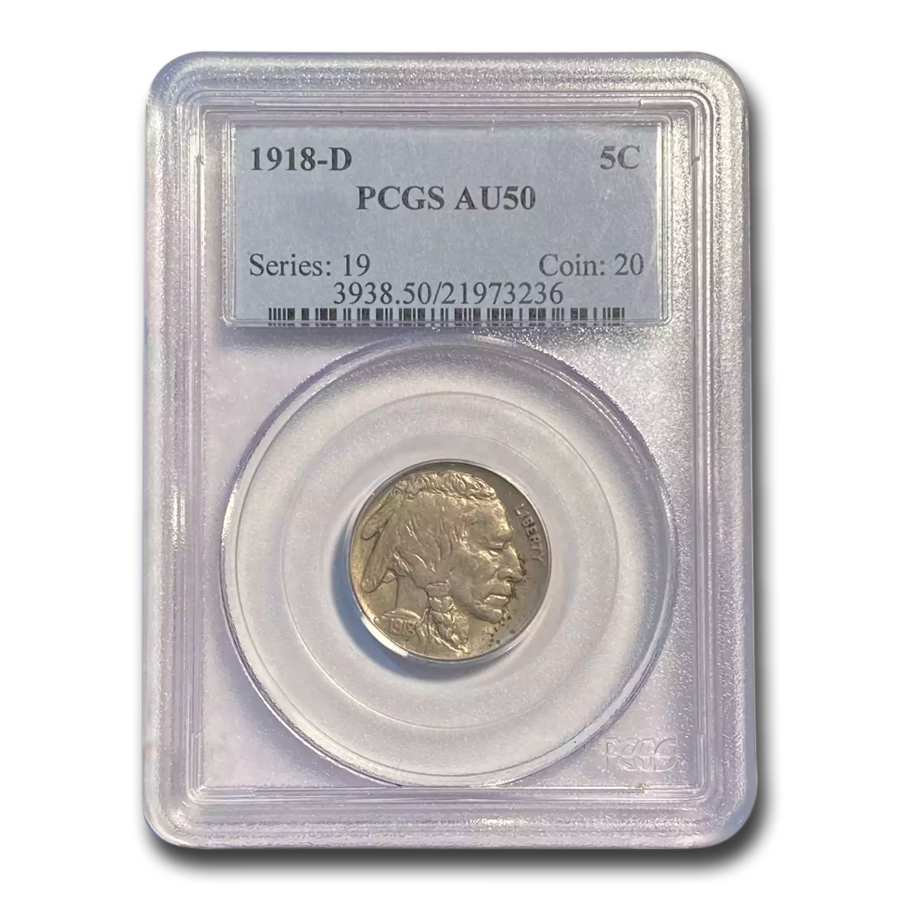 Buy 1918-D Buffalo Nickel AU-50 PCGS - Click Image to Close