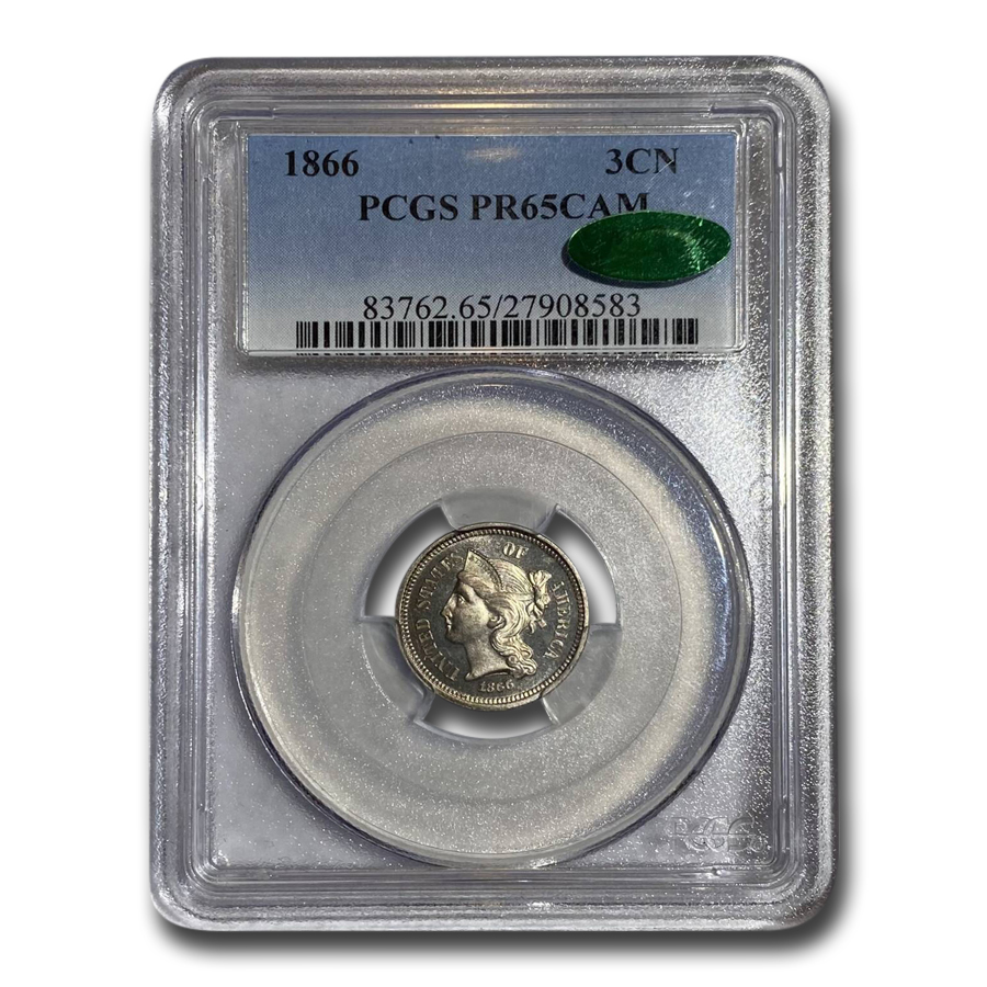 Buy 1866 Three Cent Nickel PR-65 Cameo PCGS CAC