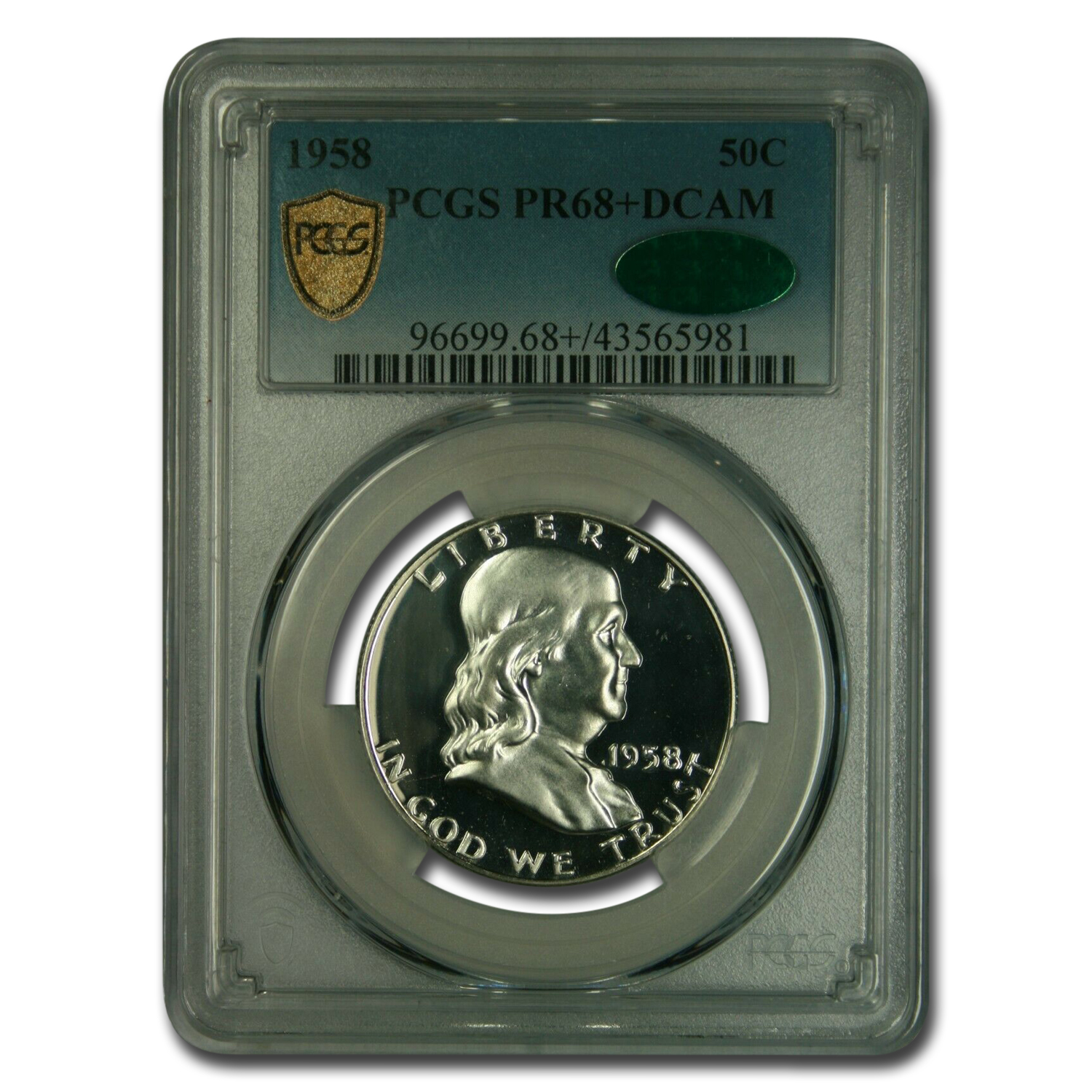 Buy 1958 Franklin Half Dollar PR-68+ DCAM PCGS CAC