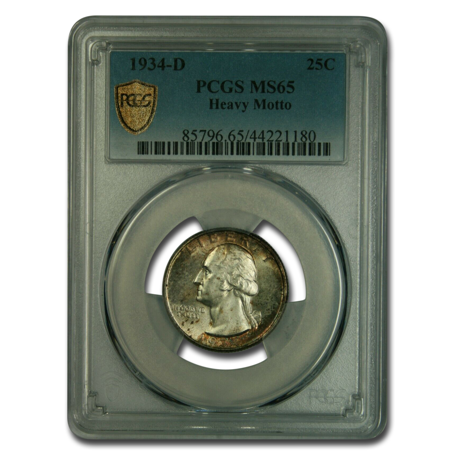 Buy 1934-D Washington Quarter MS-65 PCGS (Heavy Motto) - Click Image to Close