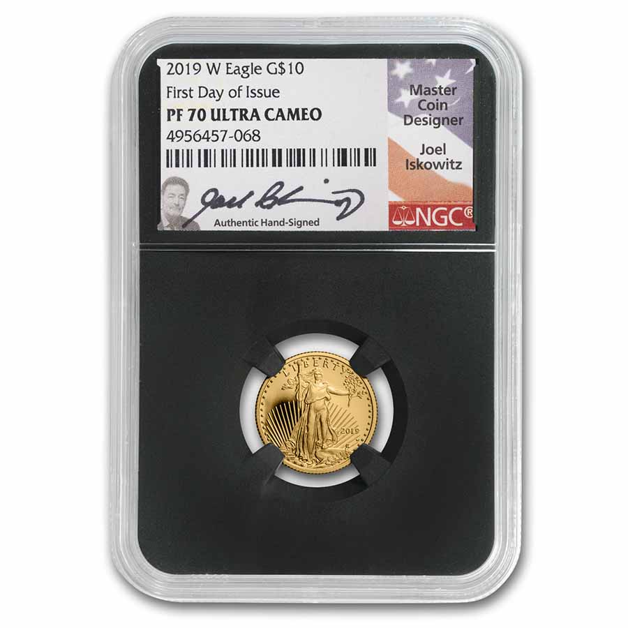 2019-W 1/4 oz Proof Gold Eagle PF-70 FDI Iskowitz