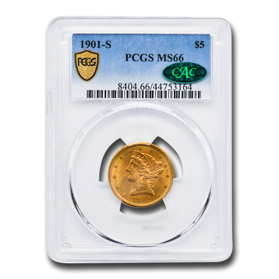 Buy 1901-S $5 Liberty Gold Half Eagle MS-66 PCGS CAC