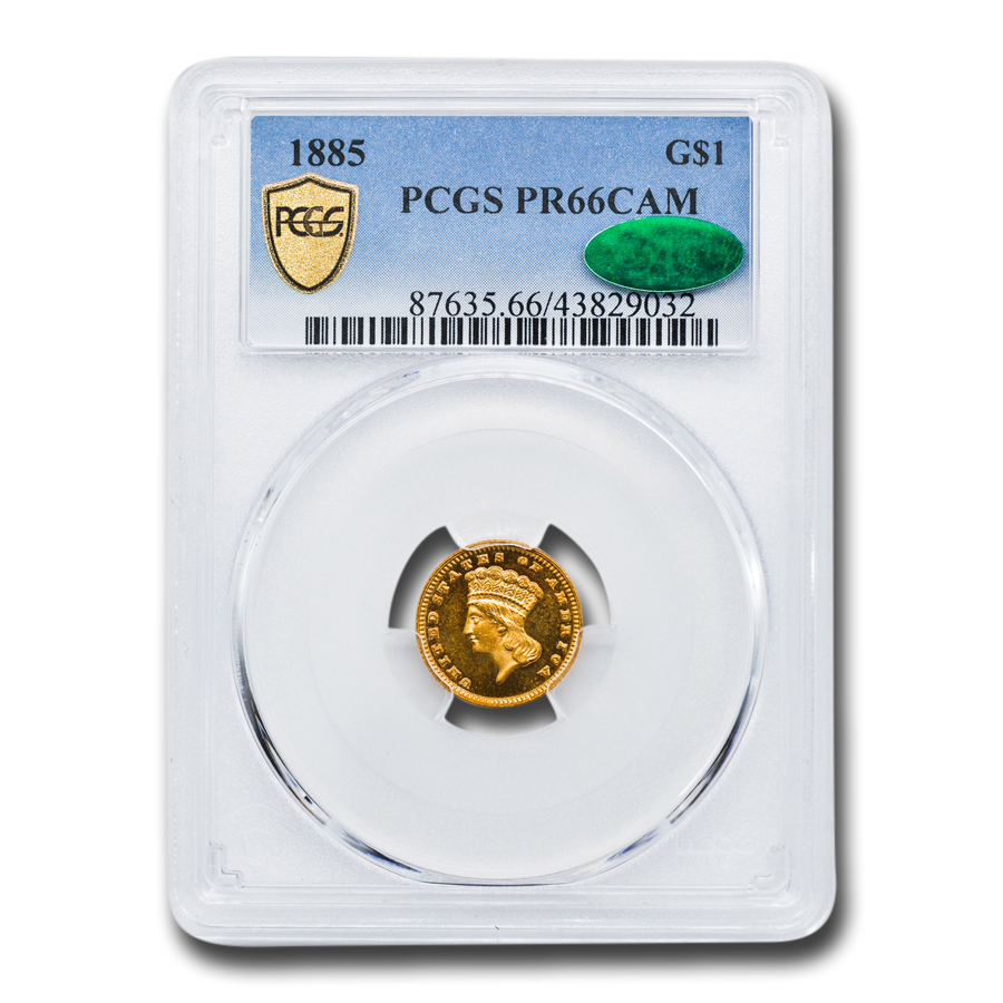 Buy 1885 $1 Indian Head Gold PR-66 Cameo PCGS CAC