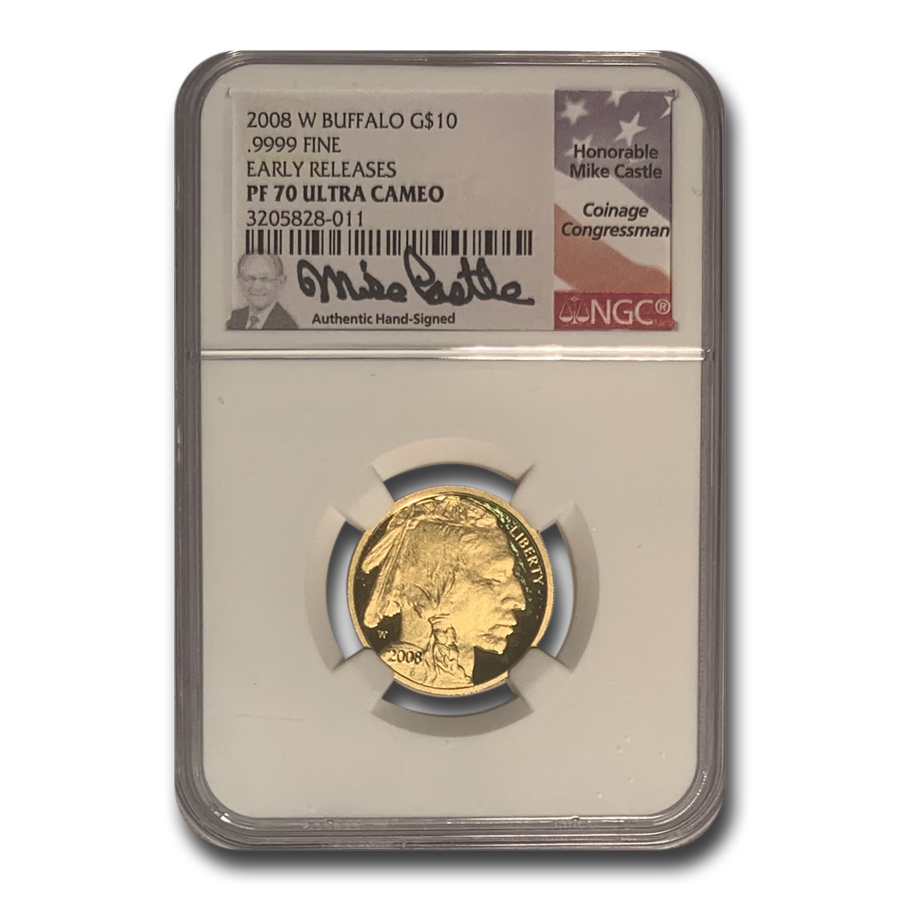 Buy 2008-W 1/4 oz Proof Gold Buffalo PF-70 NGC (ER, Castle)