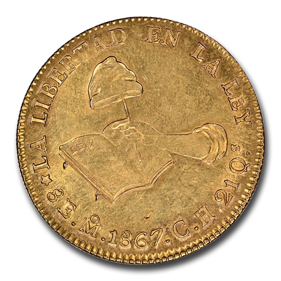 Buy 1867-Mo Mexico Gold 8 Escudos MS-62 NGC - Click Image to Close