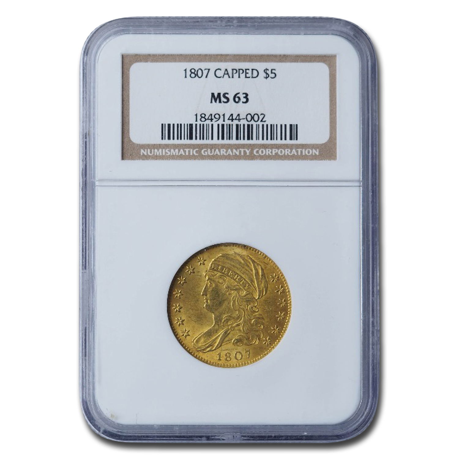 Buy 1807 $5 Capped Bust Gold Half Eagle MS-63 NGC