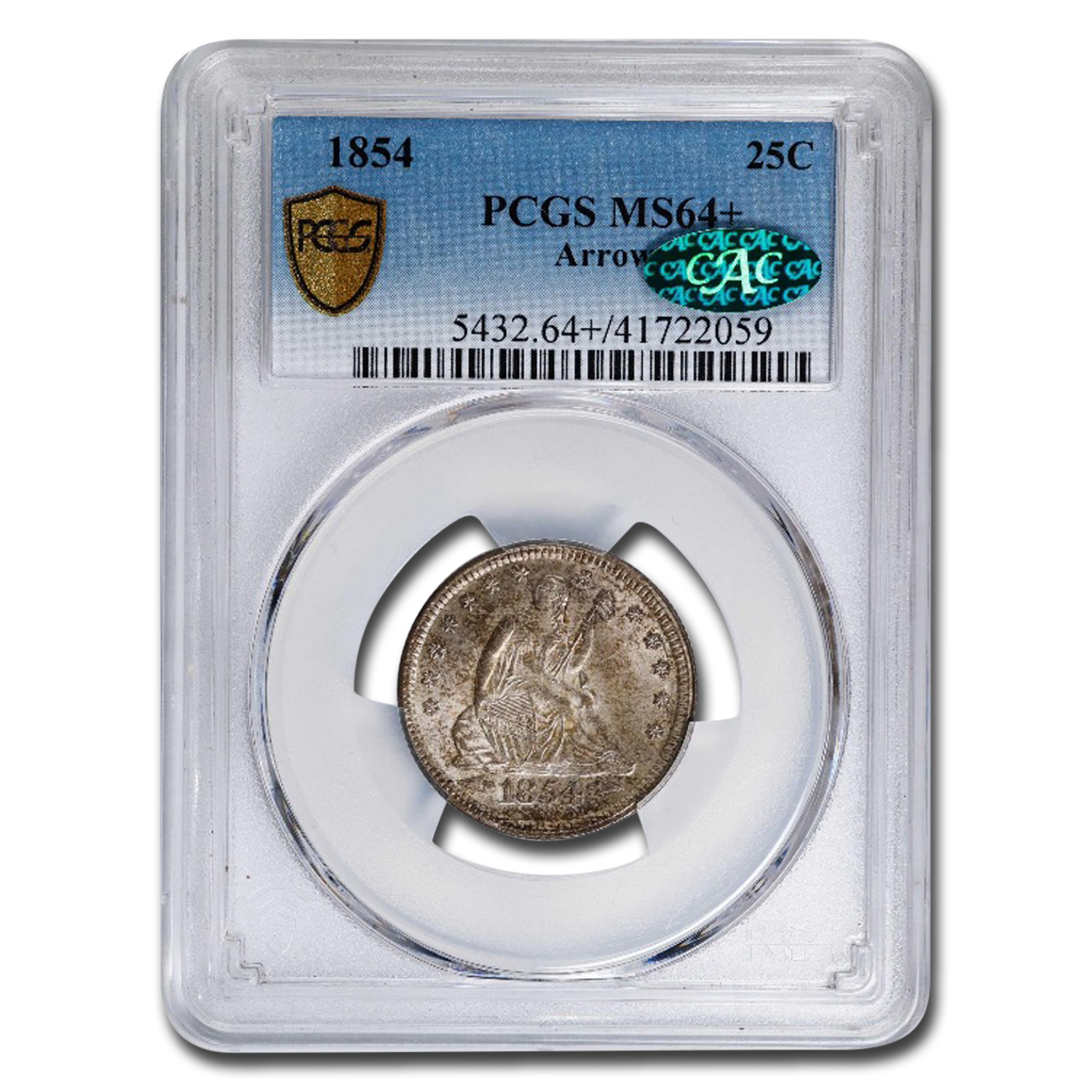 Buy 1854 Liberty Seated Quarter MS-64+ PCGS CAC (Arrows)