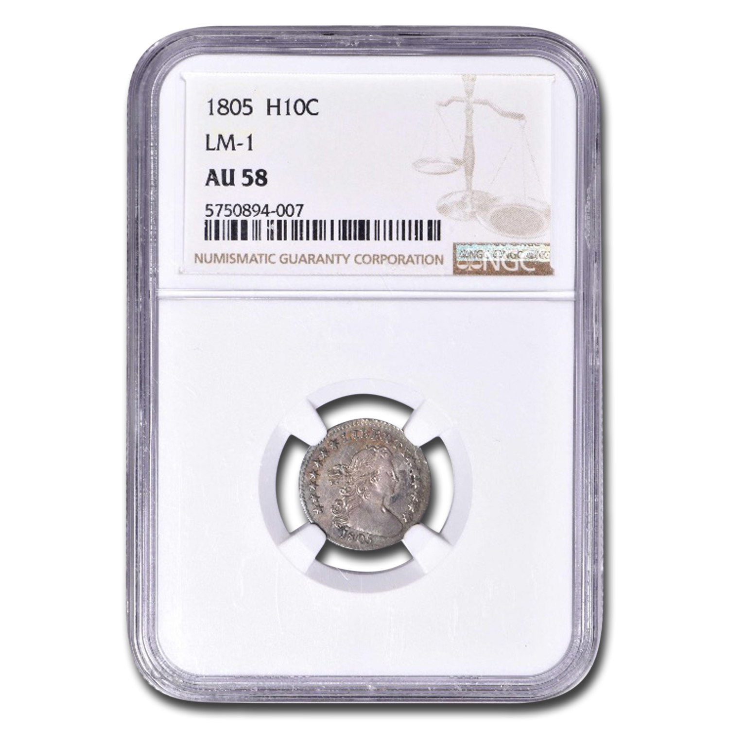 Buy 1805 Draped Bust Half Dime AU-58 NGC (LM-1)