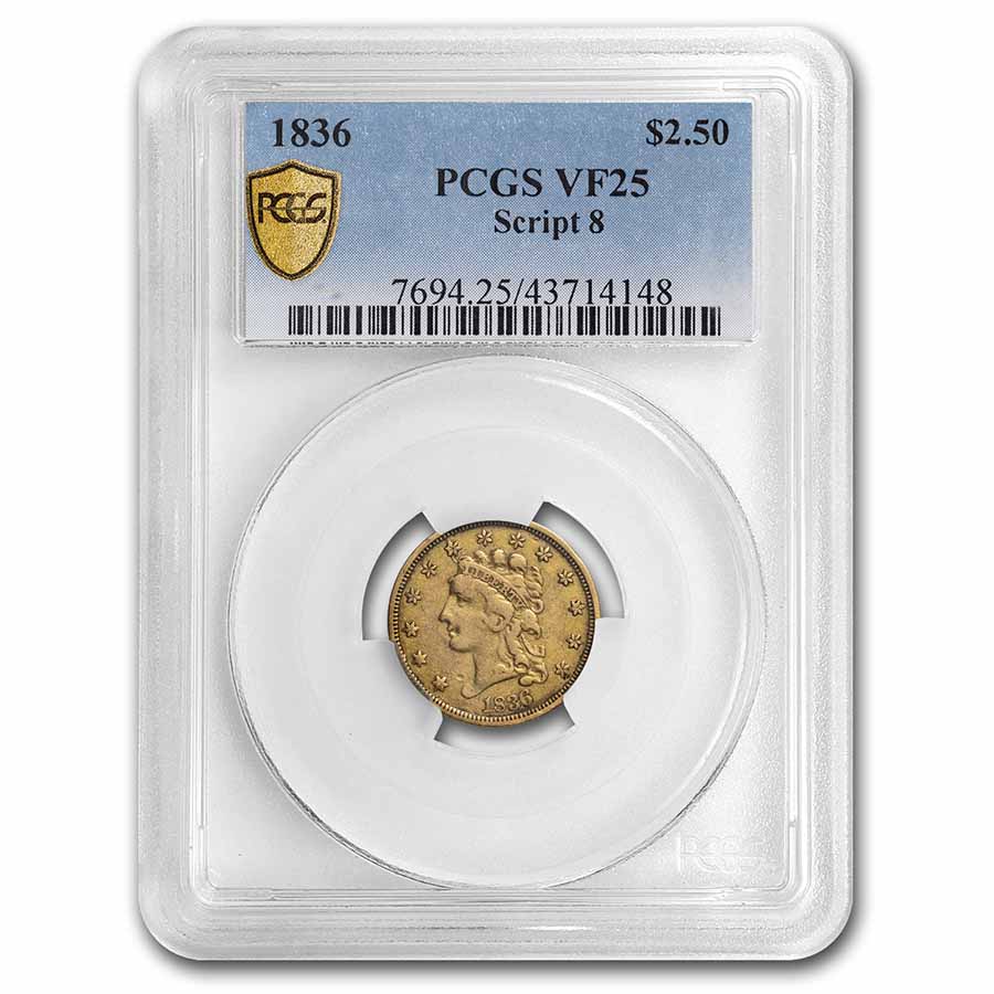 Buy 1836 $2.50 Gold Classic Head Quarter Eagle VF-25 - Click Image to Close