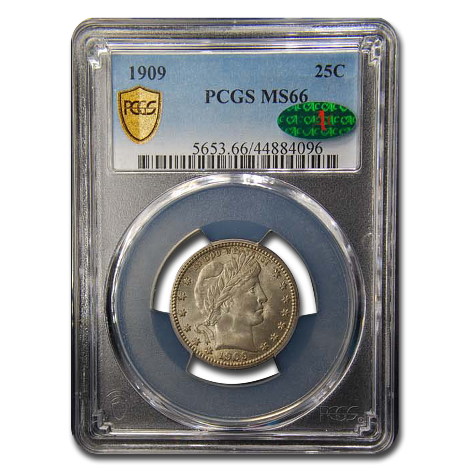 Buy 1909 Barber Quarter MS-66 PCGS CAC