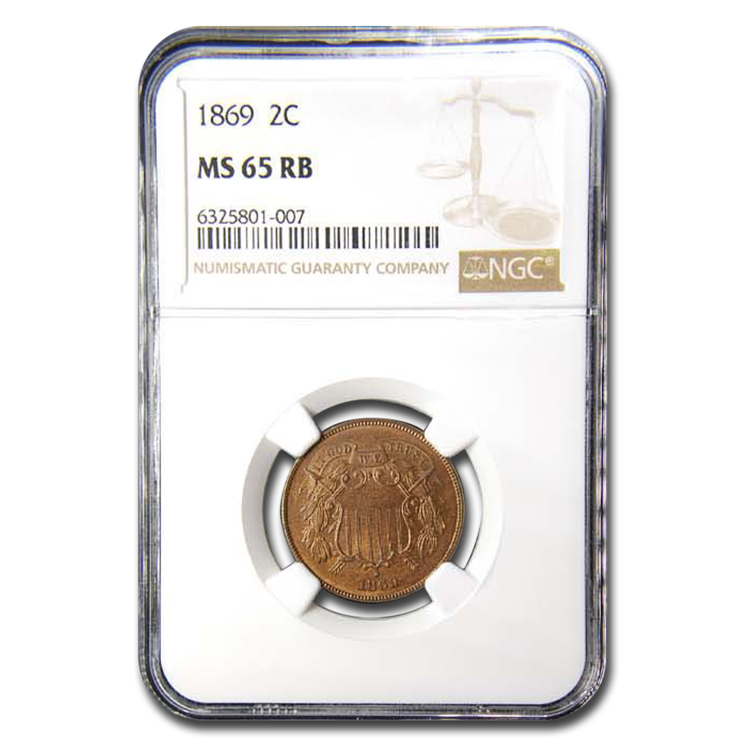 Buy 1869 Two Cent Piece MS-65 NGC (Red/Brown) - Click Image to Close