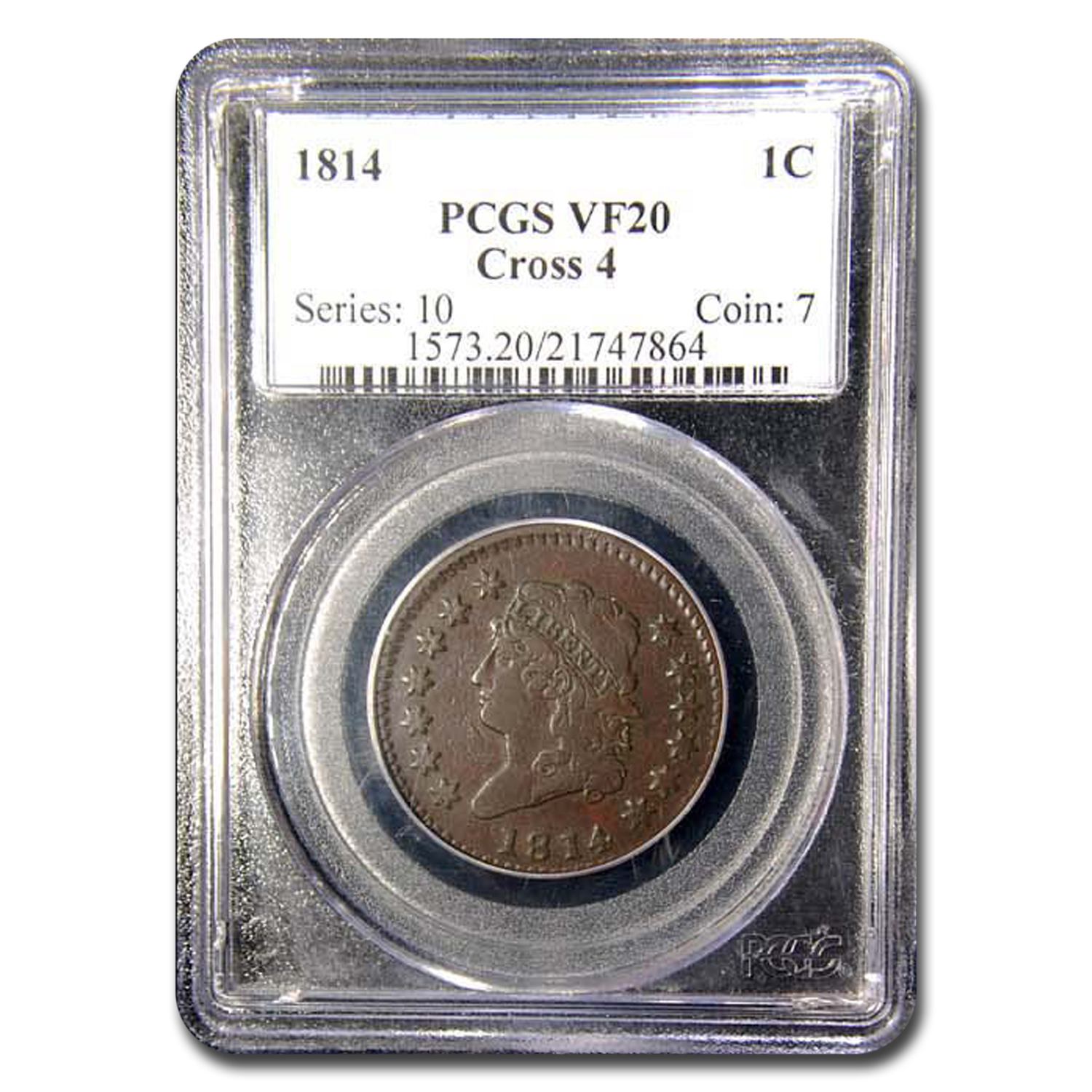 Buy 1814 Large Cent VF-20 PCGS (Brown, Cross 4)
