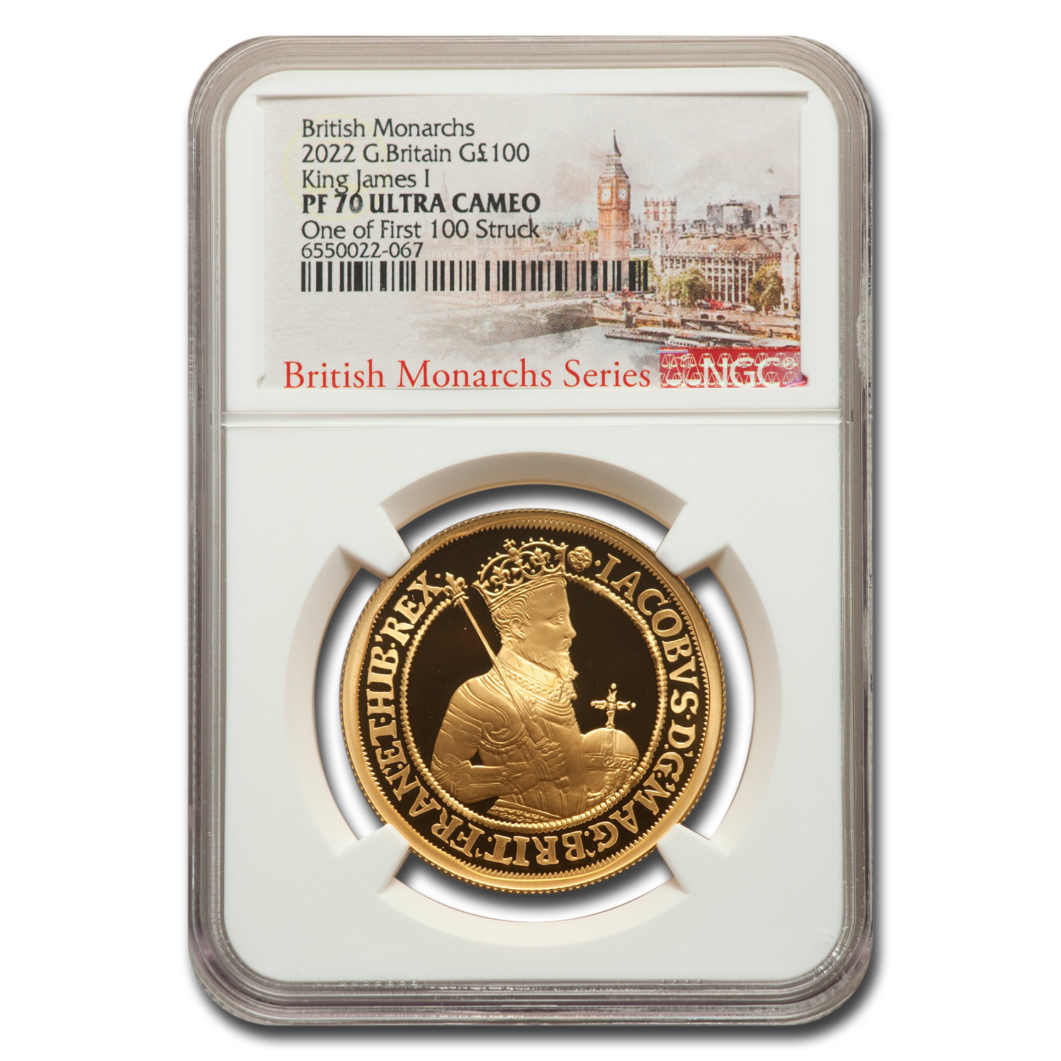 Buy 2022 1 oz Gold King James I PF-70 UCAM NGC (First 100 Struck) - Click Image to Close