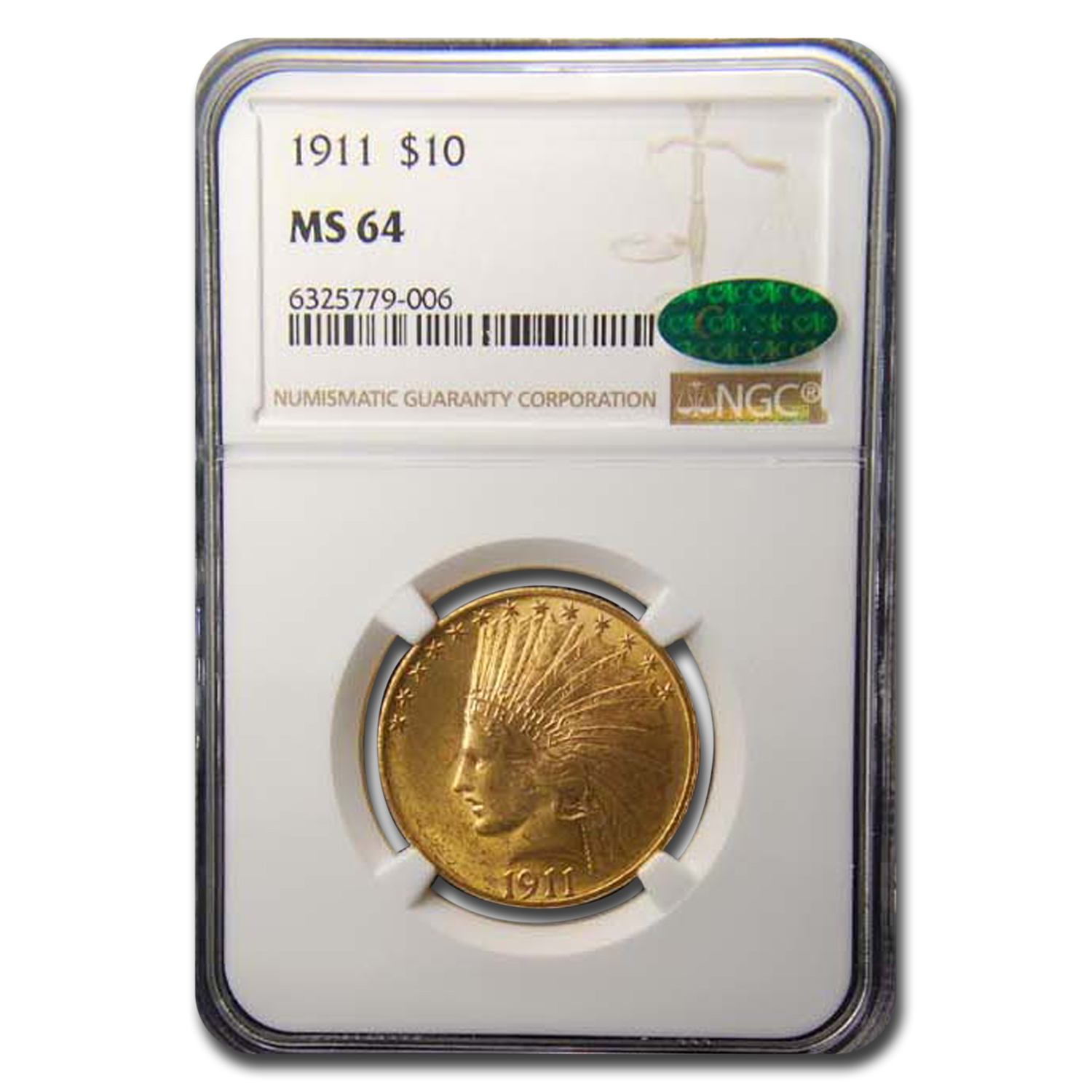 Buy 1911 $10 Indian Gold Eagle MS-64 NGC CAC - Click Image to Close