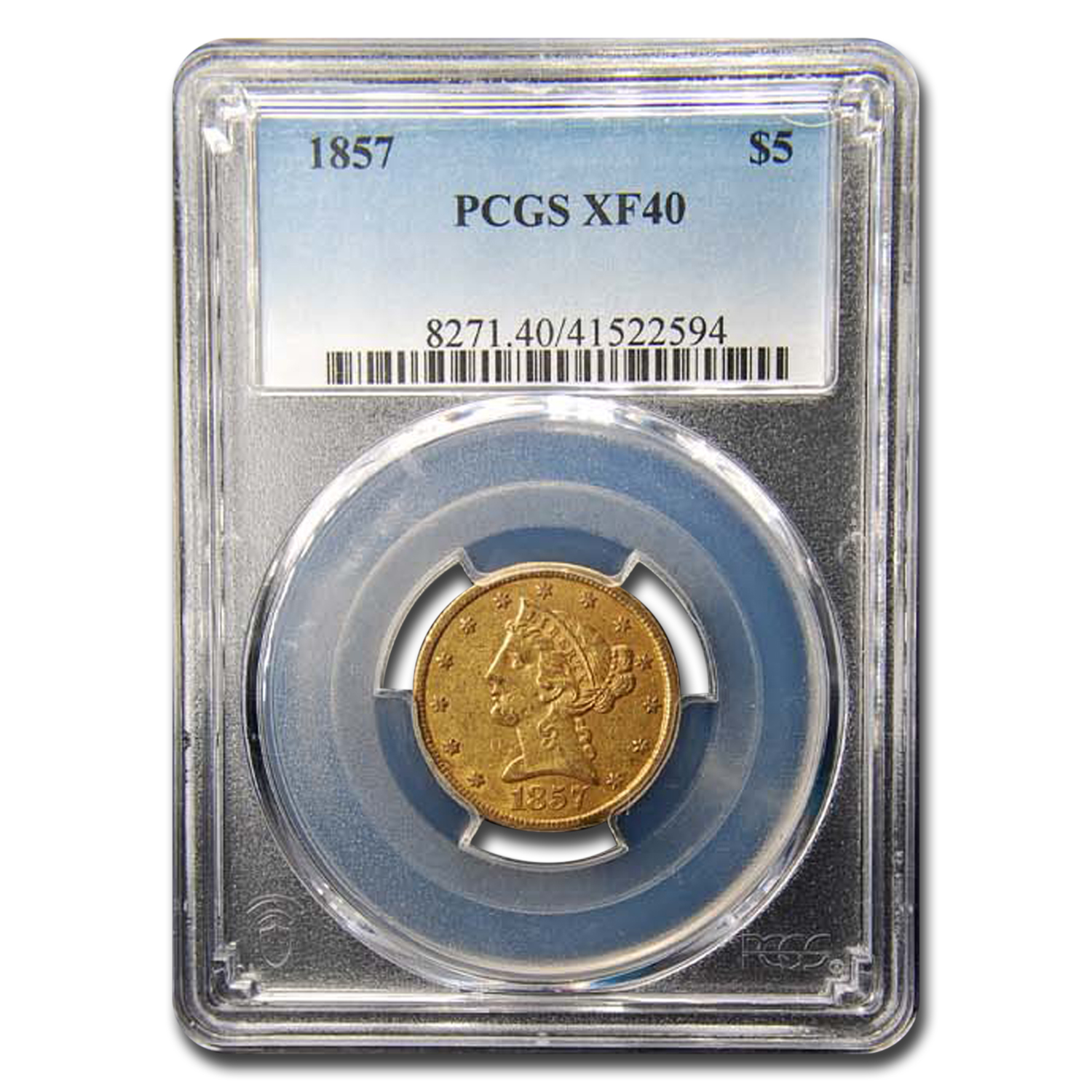 Buy 1857 $5 Liberty Gold Half Eagle XF-40 PCGS