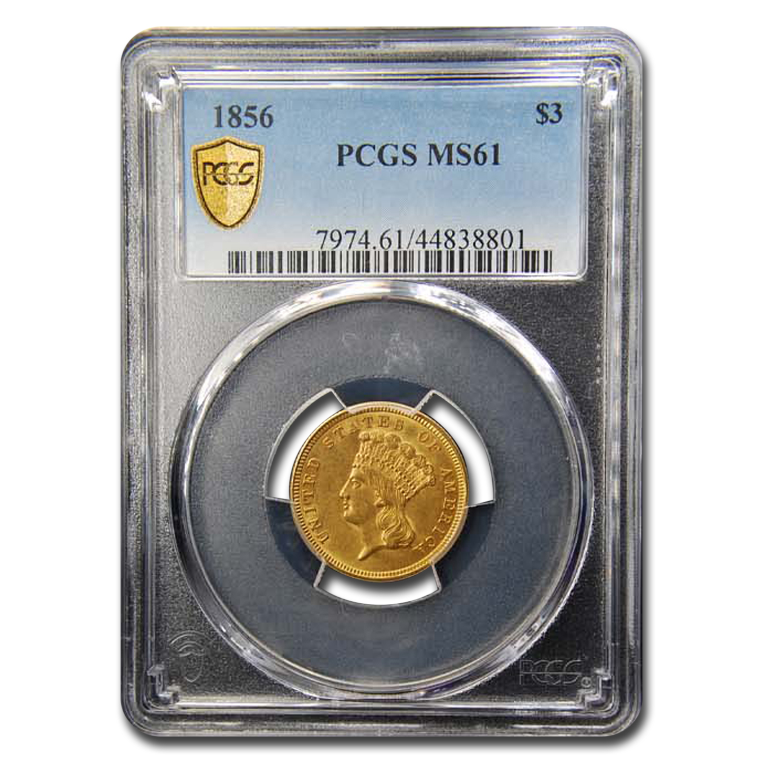 Buy 1856 $3 Gold Princess MS-61 PCGS