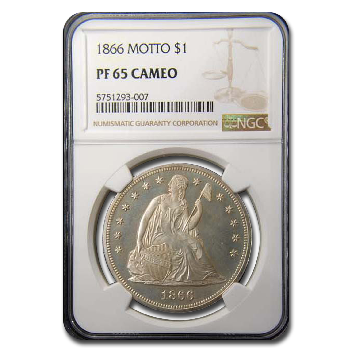 Buy 1866 Liberty Seated Dollar PF-65 Cameo NGC - Click Image to Close