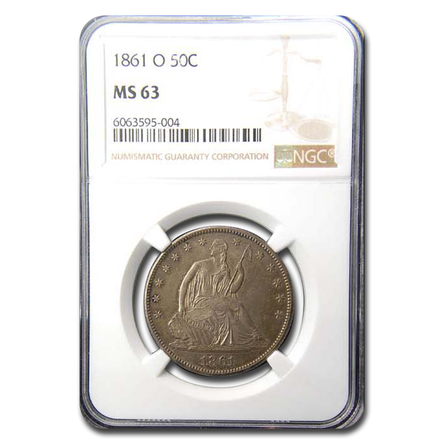 Buy 1861-O Liberty Seated Half Dollar MS-63 NGC