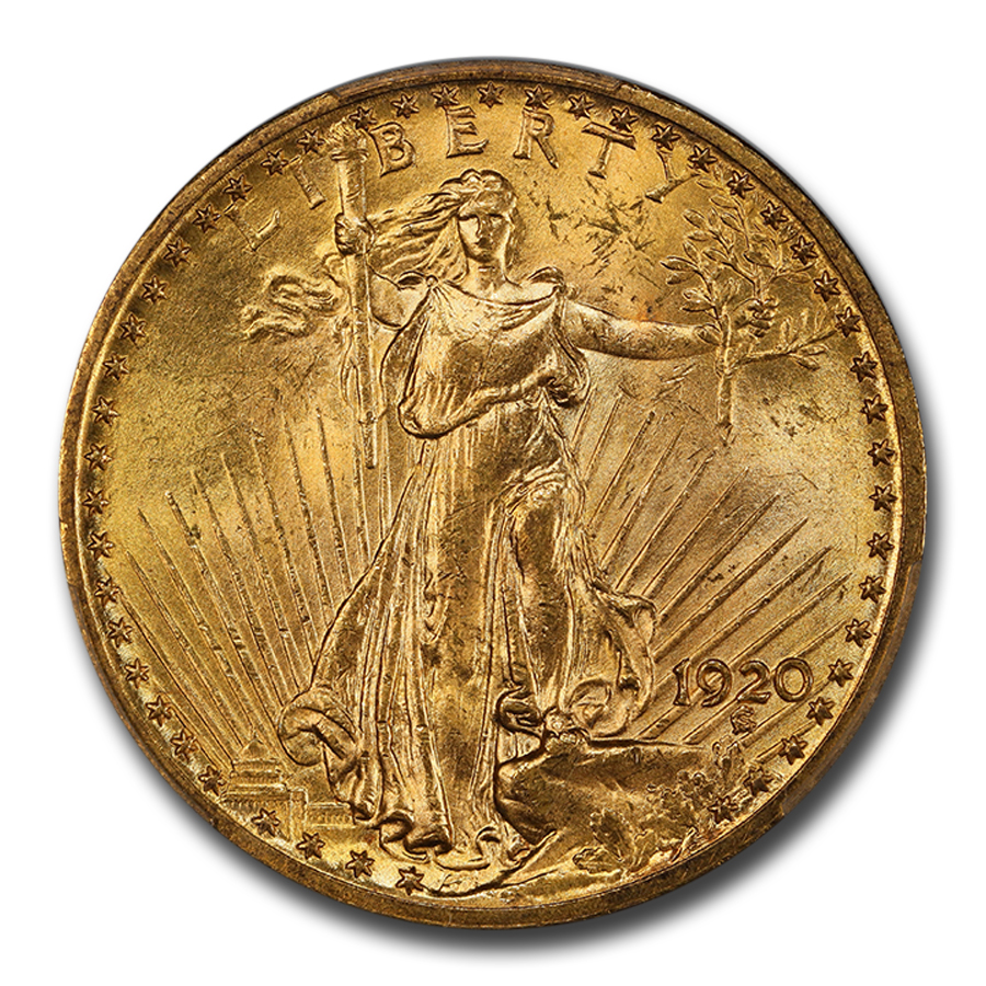 Buy 1920 $20 Saint-Gaudens Gold Double Eagle MS-63 PCGS CAC