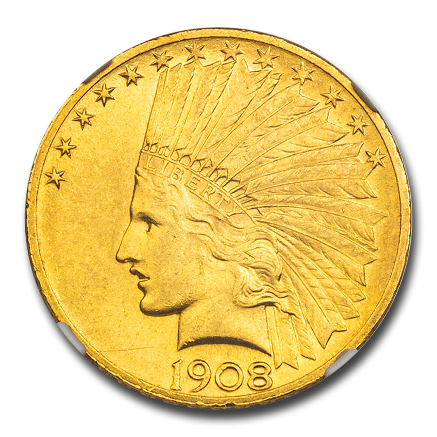 Buy 1908 $10 Indian Gold Eagle MS-62 NGC CAC (Motto)