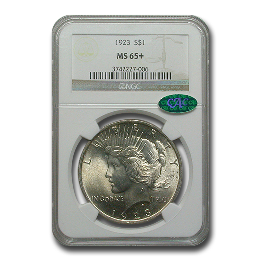 Buy 1923 Peace Dollar MS-65+ NGC CAC