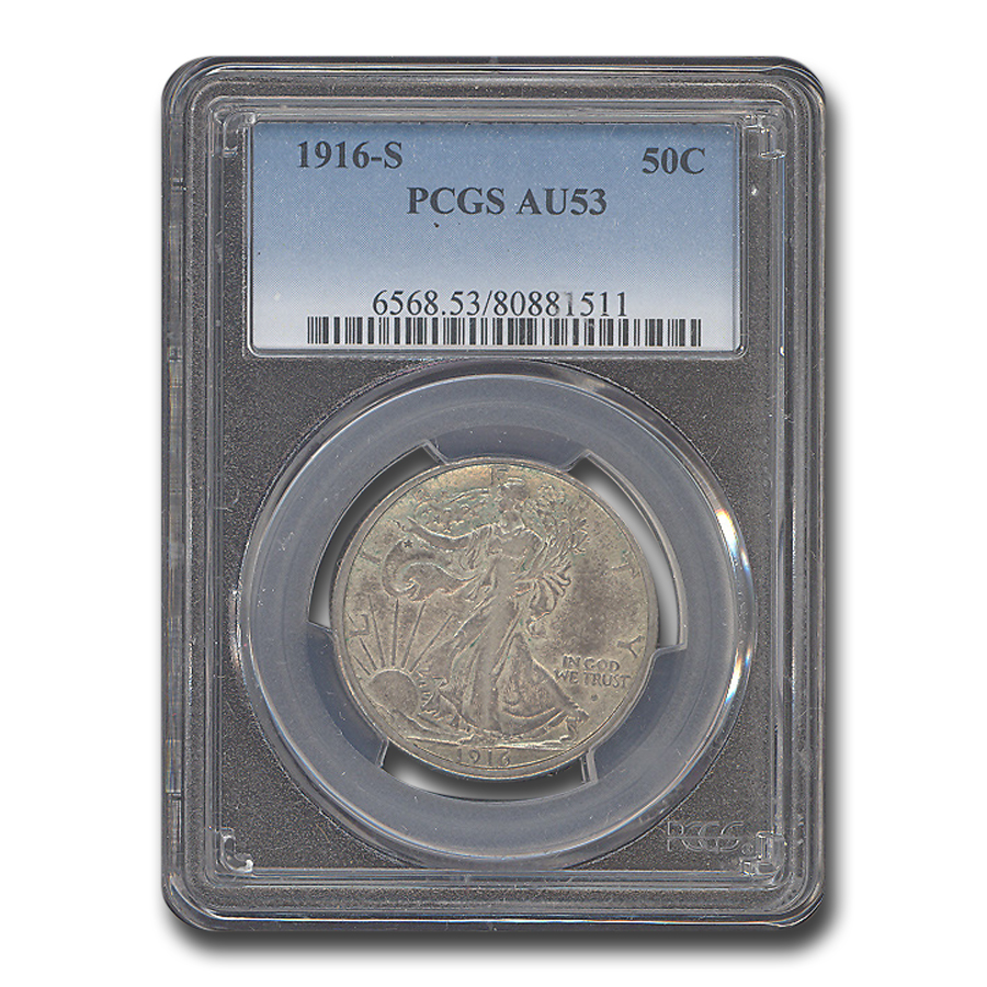 Buy 1916-S Walking Liberty Half Dollar AU-53 PCGS