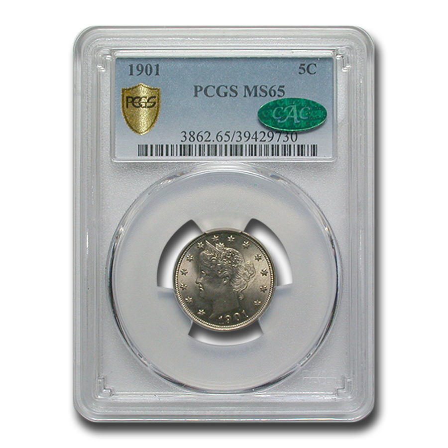 Buy 1901 Liberty Head V Nickel MS-65 PCGS CAC - Click Image to Close