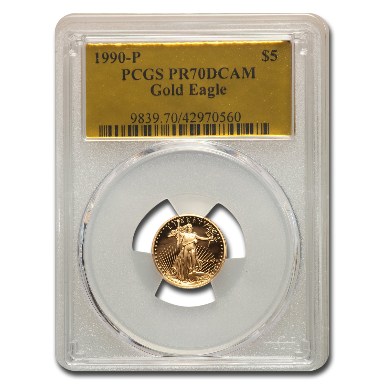 Buy 1990-P 1/10 oz Proof Amer. Gold Eagle PR-70 DCAM PCGS (Gold Foil)