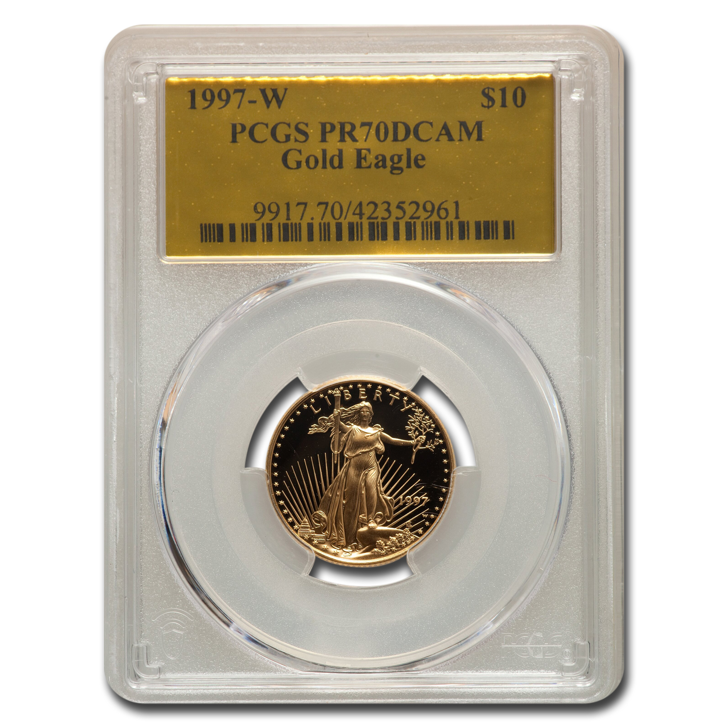 Buy 1997-W 1/4 oz Proof American Gold Eagle PR-70 PCGS (Gold Foil)