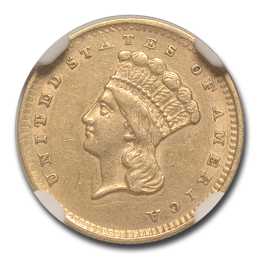 Buy 1856 $1 Indian Head Gold AU-55 NGC (Slanted 5)
