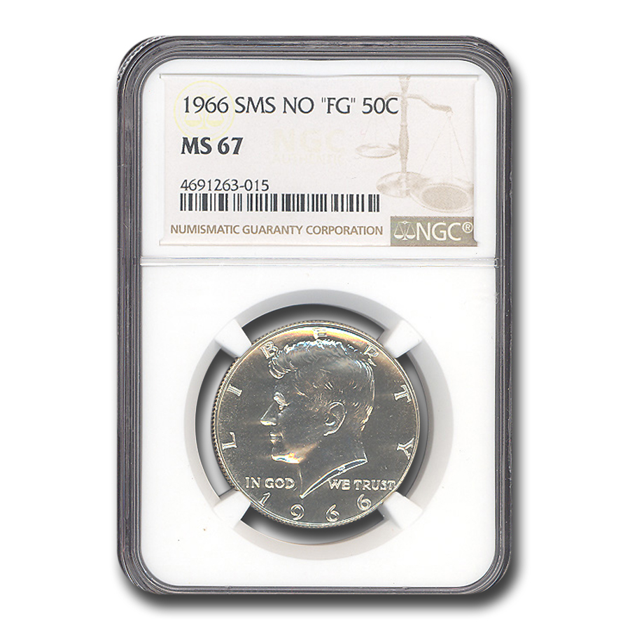 Buy 1966-S Kennedy Half Dollar MS-67 NGC (SMS No 'FG')