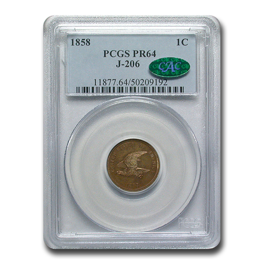 Buy 1858 One Cent Pattern PR-64 PCGS CAC (J-206)