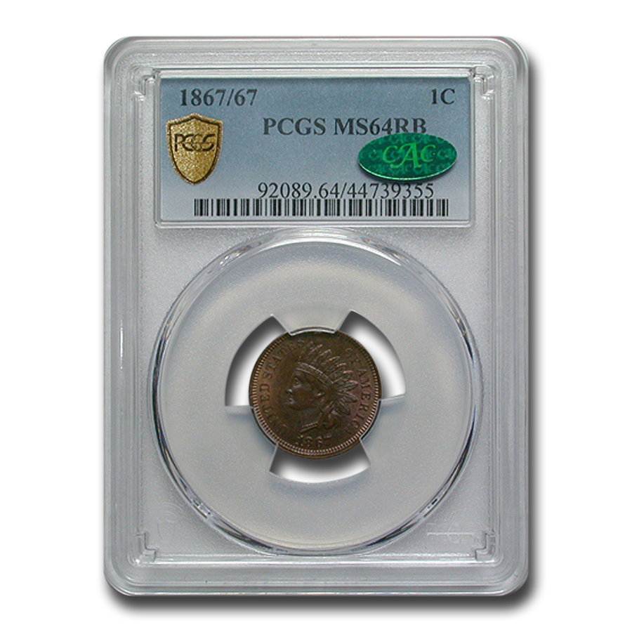 Buy 1867/67 Indian Head Cent MS-64 PCGS CAC (Red/Brown) - Click Image to Close