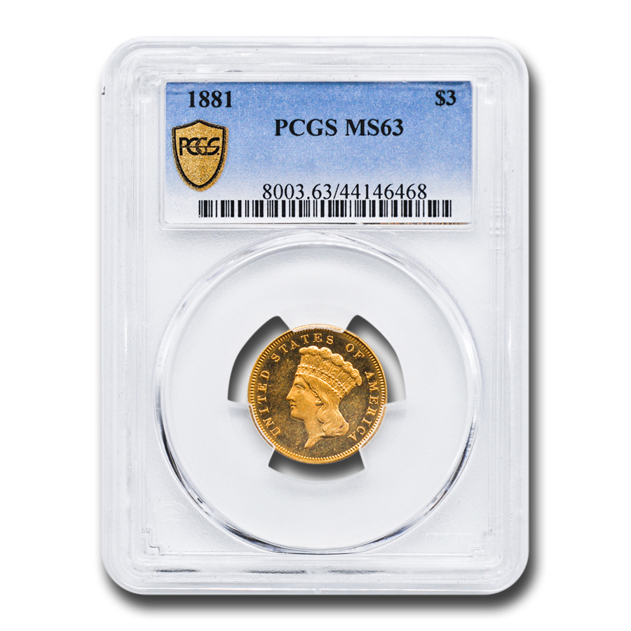 Buy 1881 $3 Gold Princess MS-63 PCGS