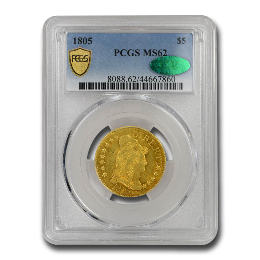 Buy 1805 $5 Turban Head Gold Half Eagle MS-62 PCGS CAC - Click Image to Close