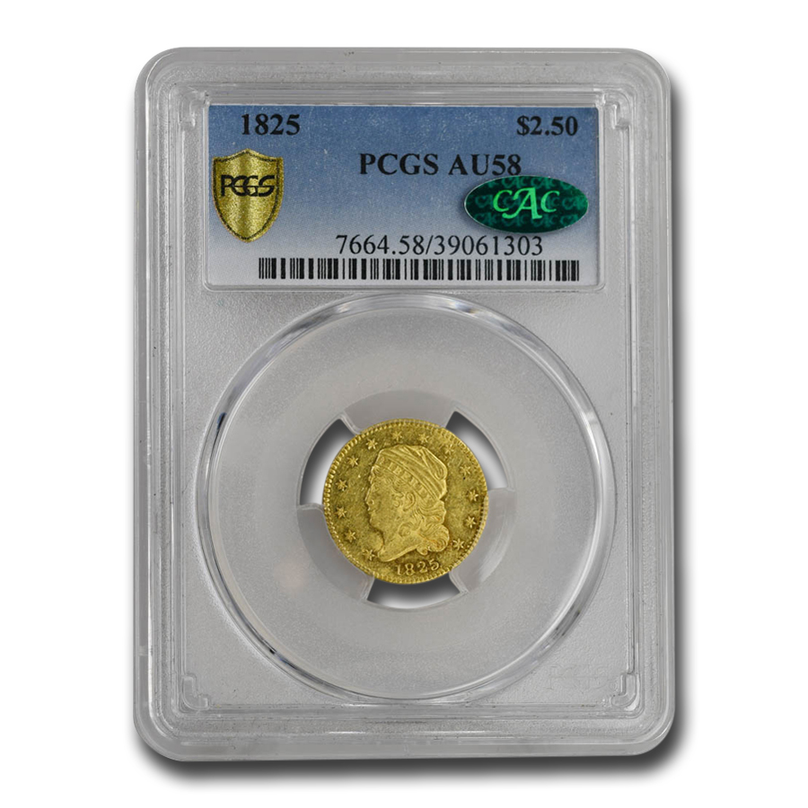 Buy 1825 $2.50 Capped Bust Gold Quarter Eagle AU-58 PCGS CAC - Click Image to Close