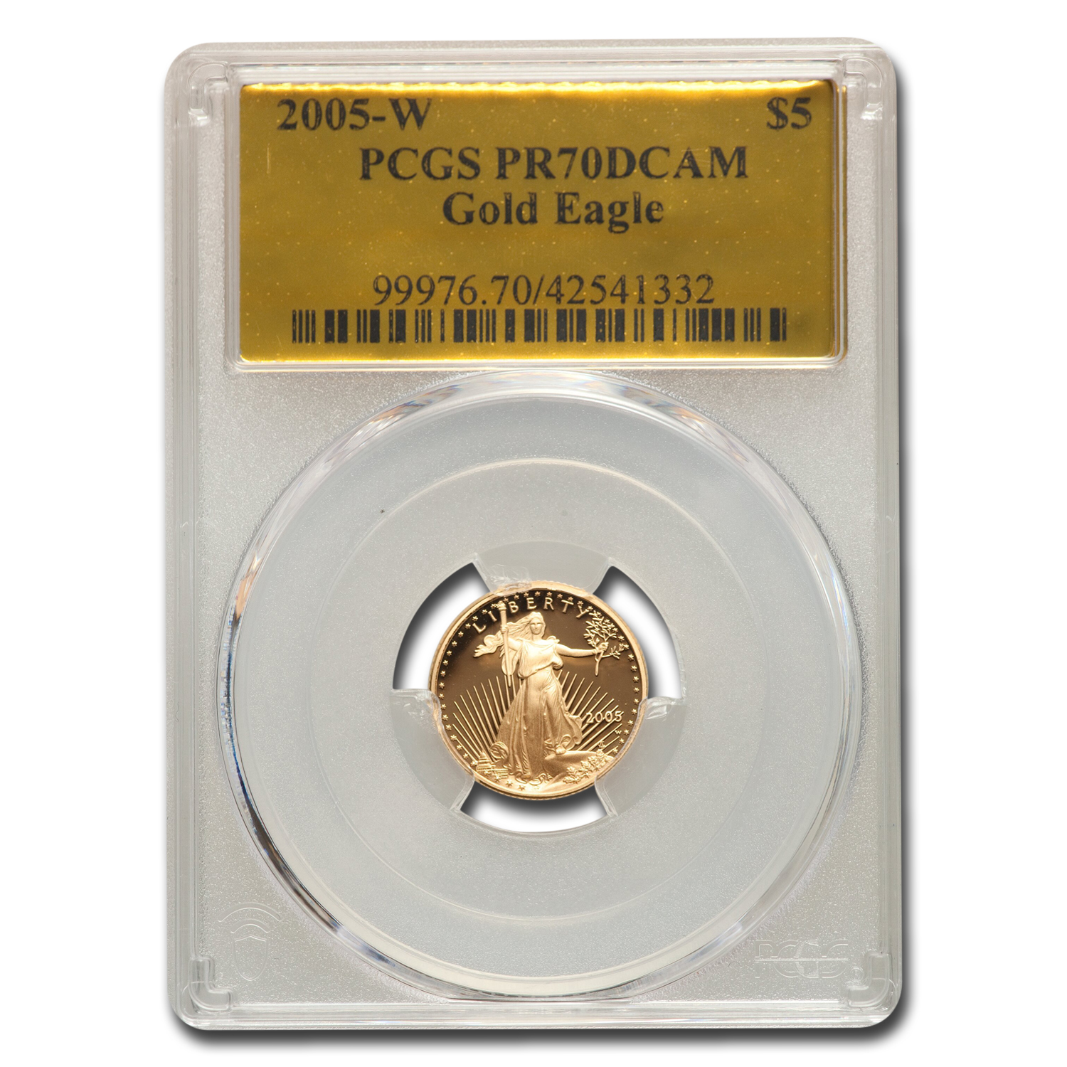 Buy 2005-W 1/10 oz Proof American Gold Eagle PR-70 PCGS (Gold Foil) - Click Image to Close