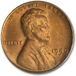 Buy 1940-D Lincoln Cent BU (Red)
