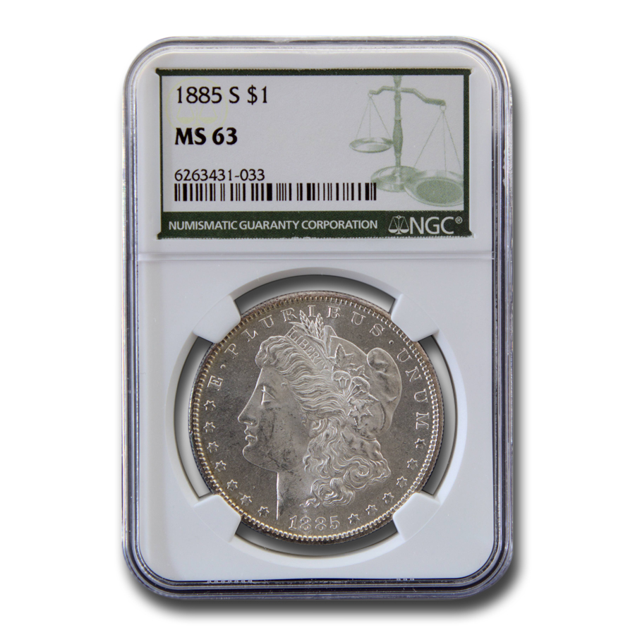 Buy 1885-S Morgan Dollar MS-63 NGC (Green Label)
