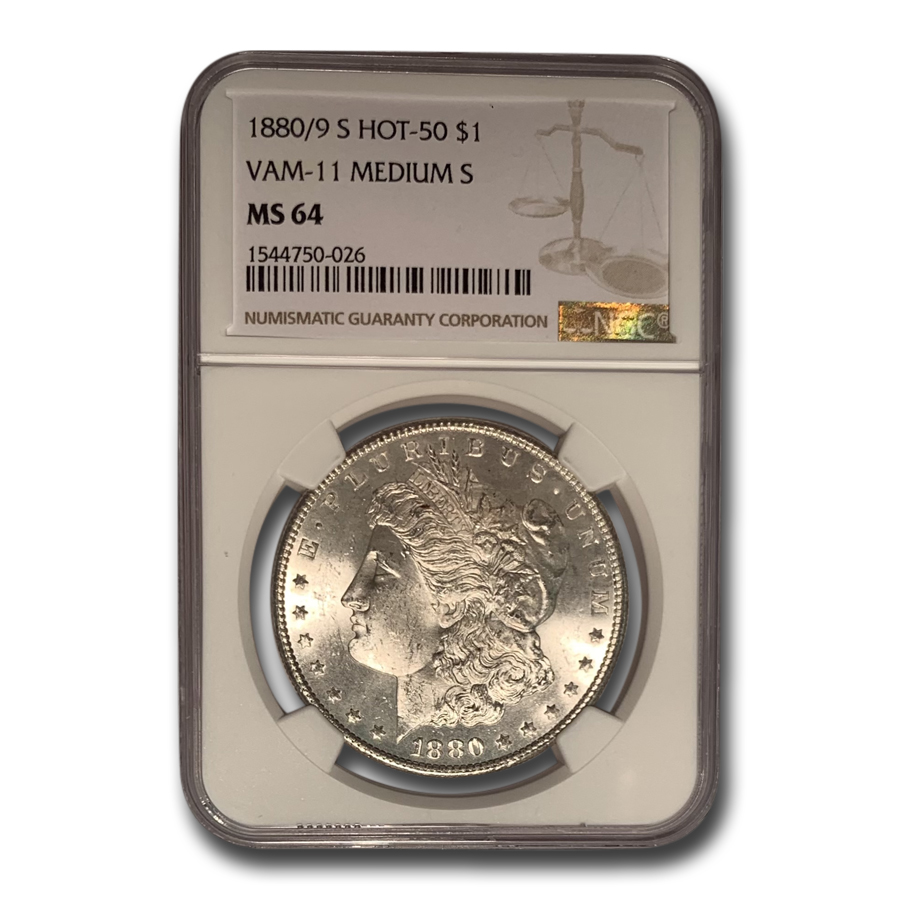 Buy 1880/9-S Morgan Dollar MS-64 NGC (VAM-11, Medium S, Hot-50)