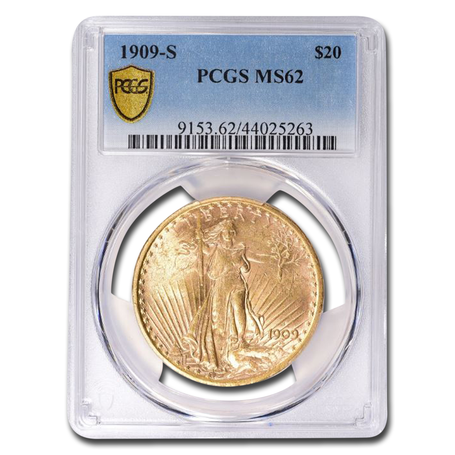 Buy 1909-S $20 Saint-Gaudens Gold Double Eagle MS-62 PCGS
