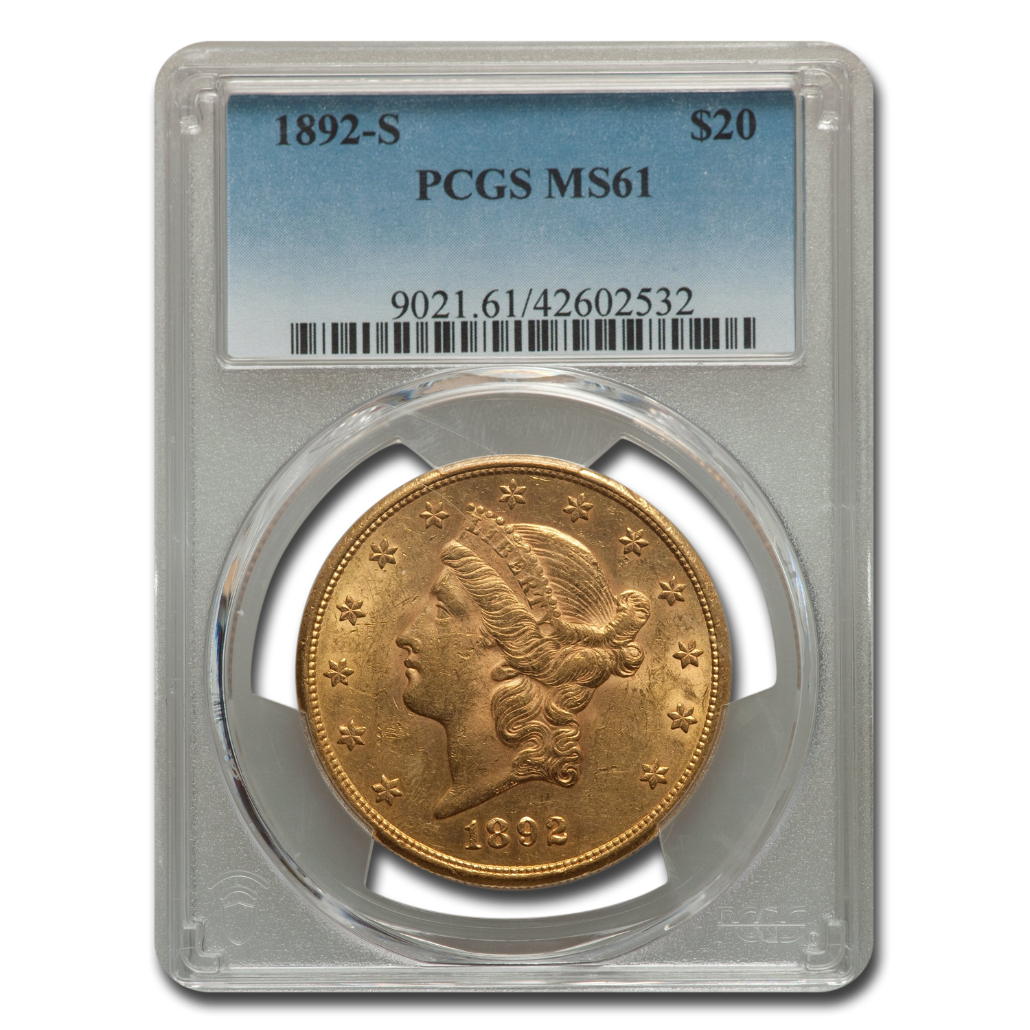 Buy 1892-S $20 Liberty Gold Double Eagle MS-61 PCGS
