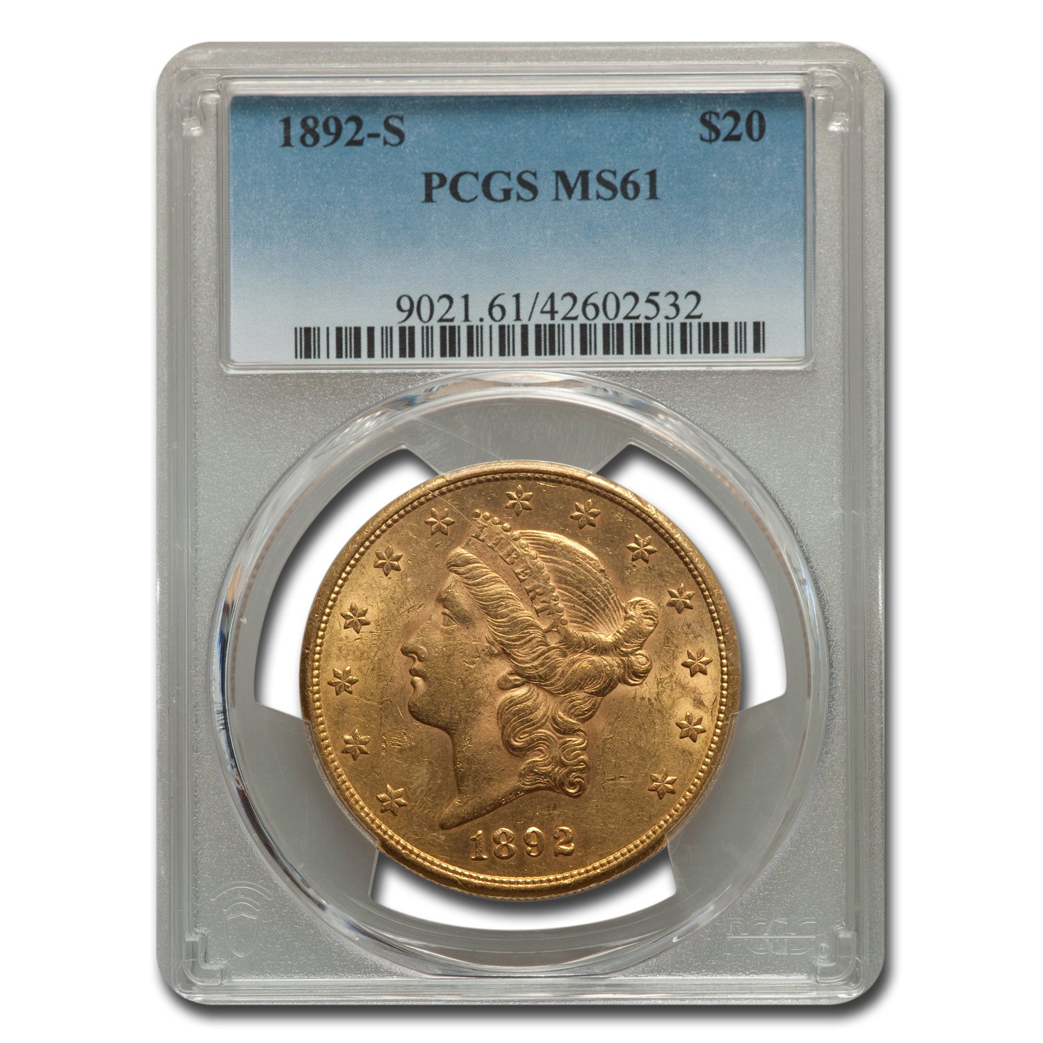 Buy 1892-S $20 Liberty Gold Double Eagle MS-61 PCGS